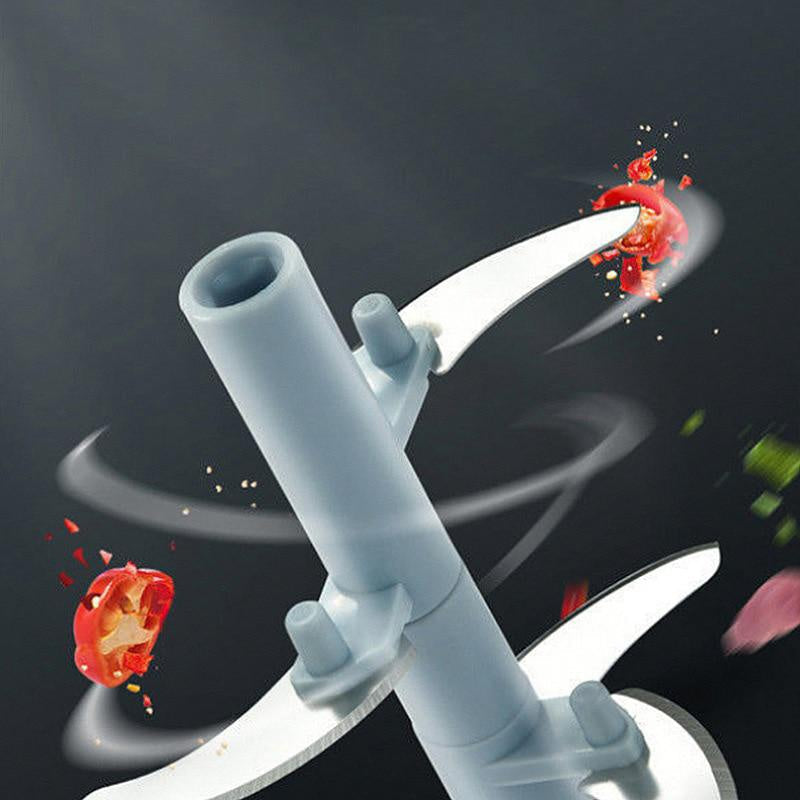 Manual Garlic Press & Vegetable Chopper — Rotate, Mince & Dice