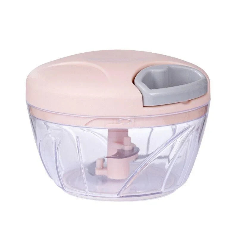 Manual Garlic Press & Vegetable Chopper — Rotate, Mince & Dice