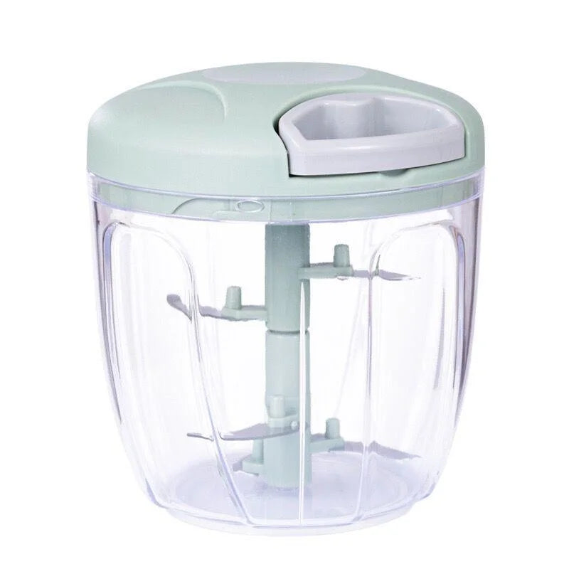 Manual Garlic Press & Vegetable Chopper — Rotate, Mince & Dice