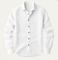 Men?s stylish solid-color long-sleeve button-down shirt